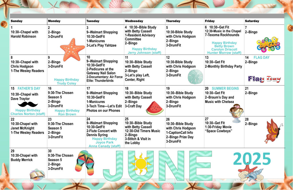 June Calendar