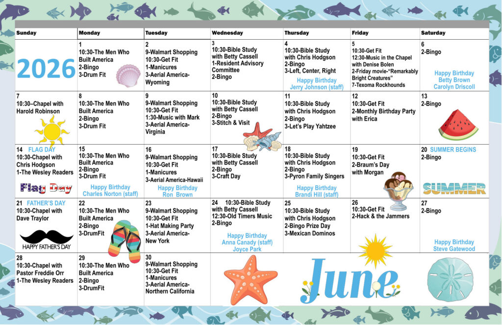 June Calendar