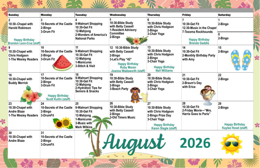 August Calendar