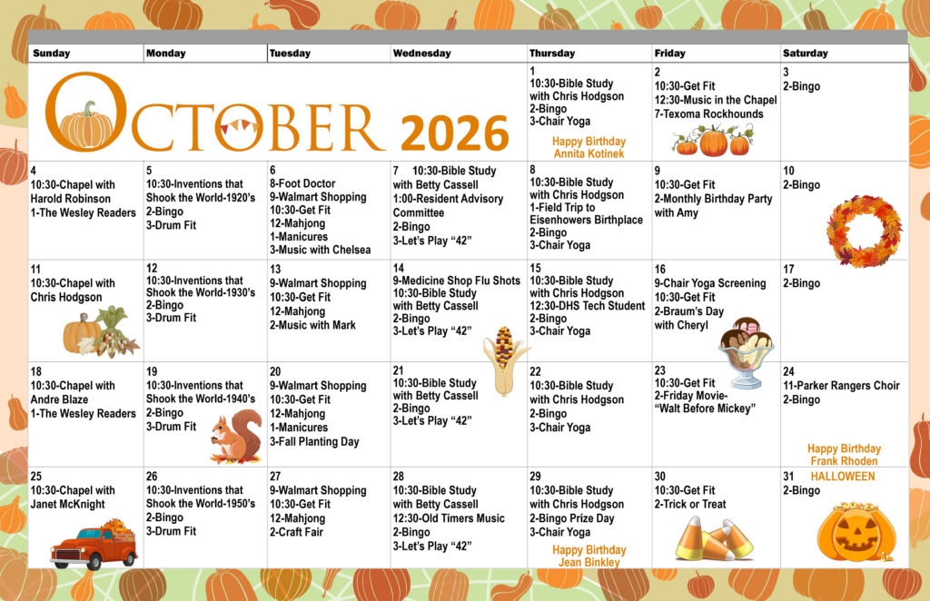 October Calendar
